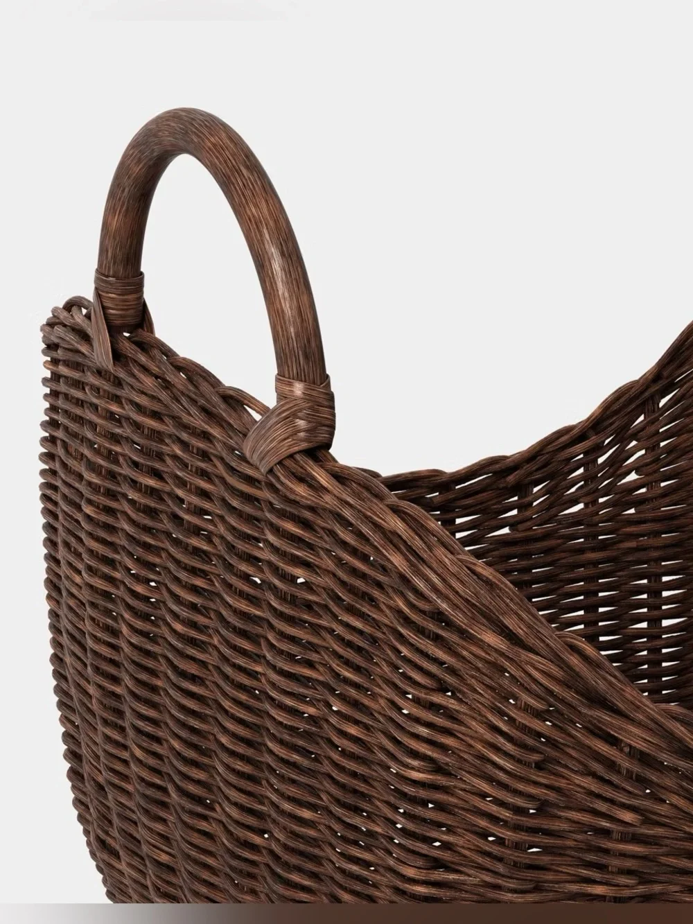 Small Dark Stain Rattan Basket Brown - Threshold